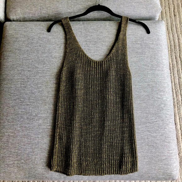 Madewell Monterey Sweater Tank | Olive Green - Picture 1 of 3
